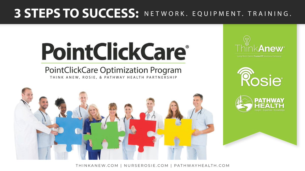 ThinkAnew1's tweet photo. ๐ Introducing the PointClickCare Optimization Program! We're thrilled to partner with @RosieSolutions and @Pathway_Health to bring you a comprehensive solution that enhances your @PointClickCare experience. #PointClickCareOptimization #PCC #ThinkAnew #NurseRosie #PathwayHealth https://t.co/H8mnfuEtjg