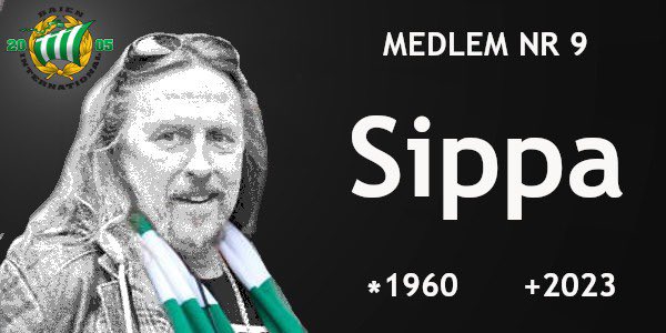 Det är med stor sorg i hjärtat vi kan meddela att vår kära medlem nummer nio har somnat in.
Sippa är och kommer alltid vara medlem i Bajen International. En mer godhjärtad och skönare människa går inte att finna. Du är oss för evigt saknad.
På återseende Sippa och SKÅL!