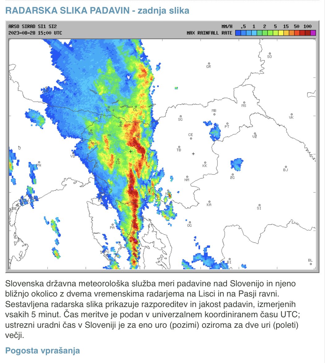 #WeatherWarfare #EngineeredWeather #EnvironmentalTerrorism #TargetedExtremeWeatherEvents going on right now, and this whole day, in a str8 line from northern #AdriaticSea, western #Slovenia, to Carinthia, #Austria❗️

Check this out, the dynamic footage❗️

meteo.arso.gov.si/met/sl/weather…