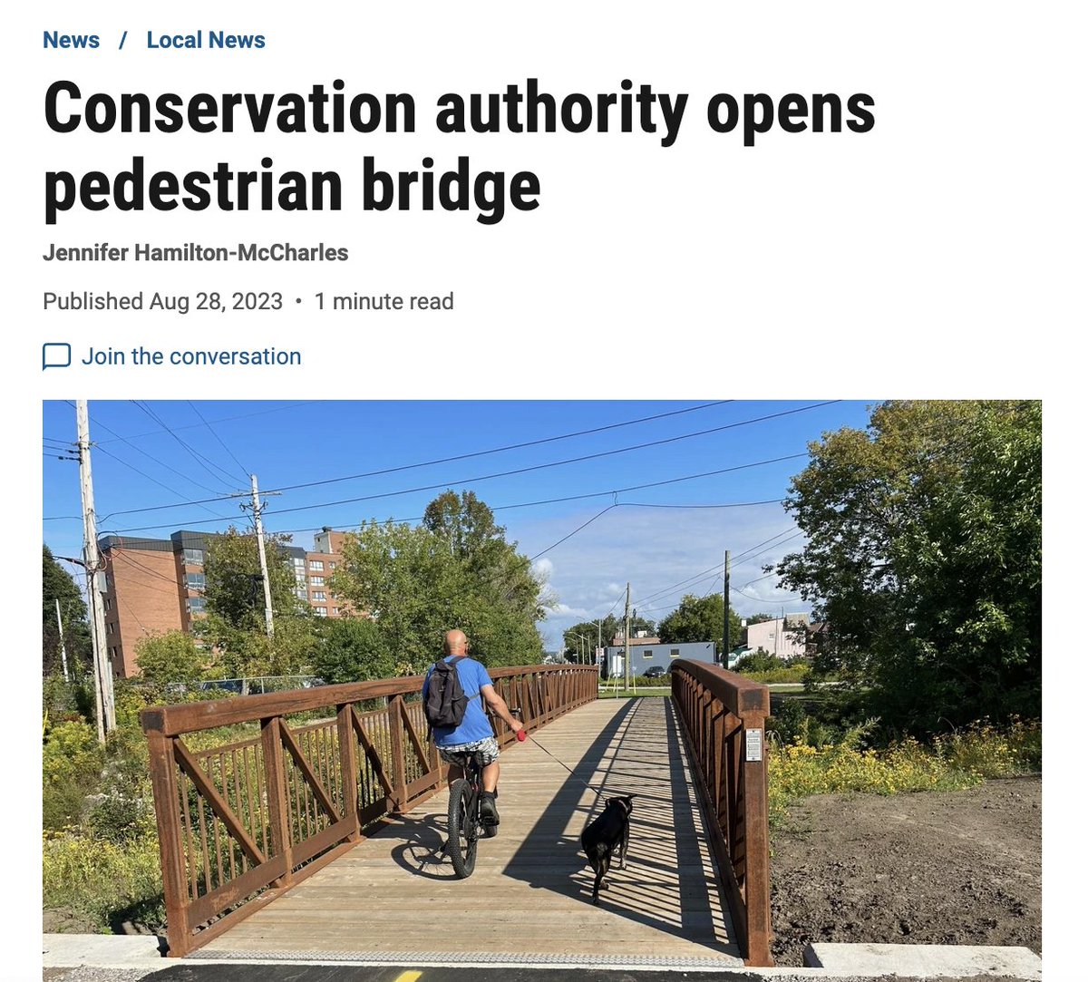@theNBMCA opens up pedestrian bridge. Story on nugget.ca