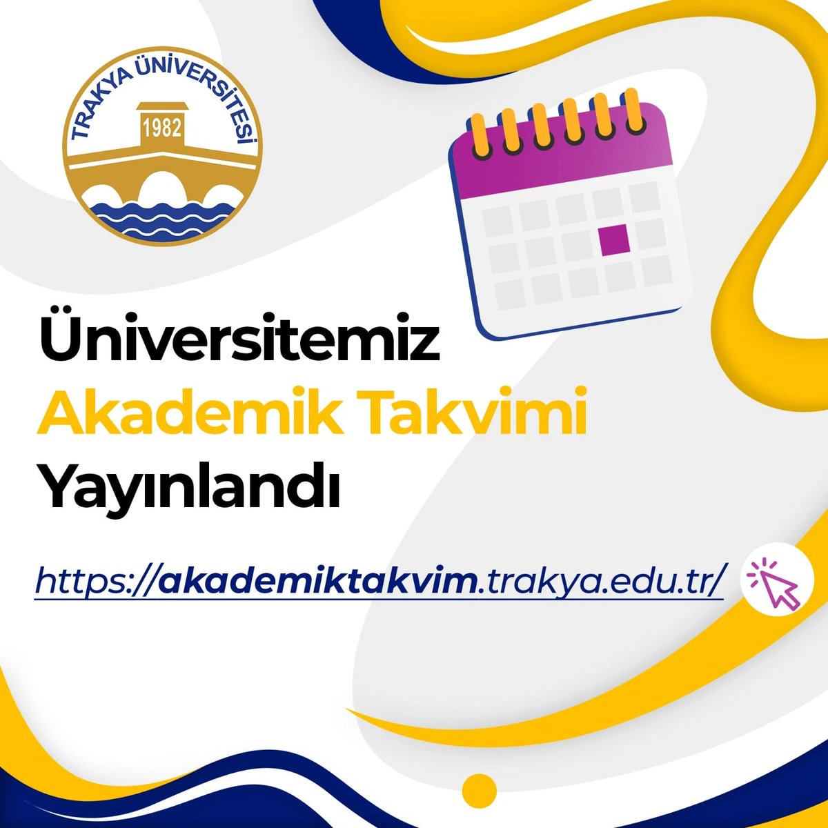trakya_univ's tweet photo. Güncelleme‼️
2023-2024 Dönemi Güz Yarıyılı 2 Ekim tarihinde başlayacaktır.

Akademik Takvime ulaşmak için ⬇️
🌐https://t.co/PymGYAg0YR