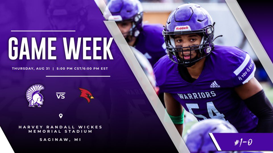 WinonaState_FB's tweet photo. WEEK 1 - Opening Night!

🗓 August 31 | 
5:00 PM CST / 6:00PM EST

📍Saginaw, MI

🆚 Saginaw Valley State Cardinals

#GGT⚔️ https://t.co/eRREbdixVH
