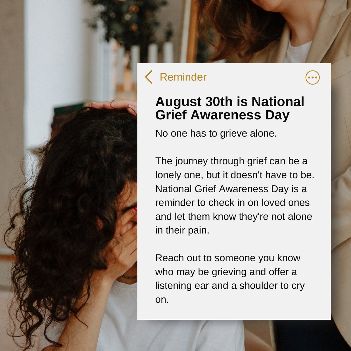 It's important to remember that no one has to go through the grieving process alone. Learn more through our website, schoolcrisiscenter.org .

#grievingstudents #GriefAwarenessDay #SupportingThoseWhoAreGrieving