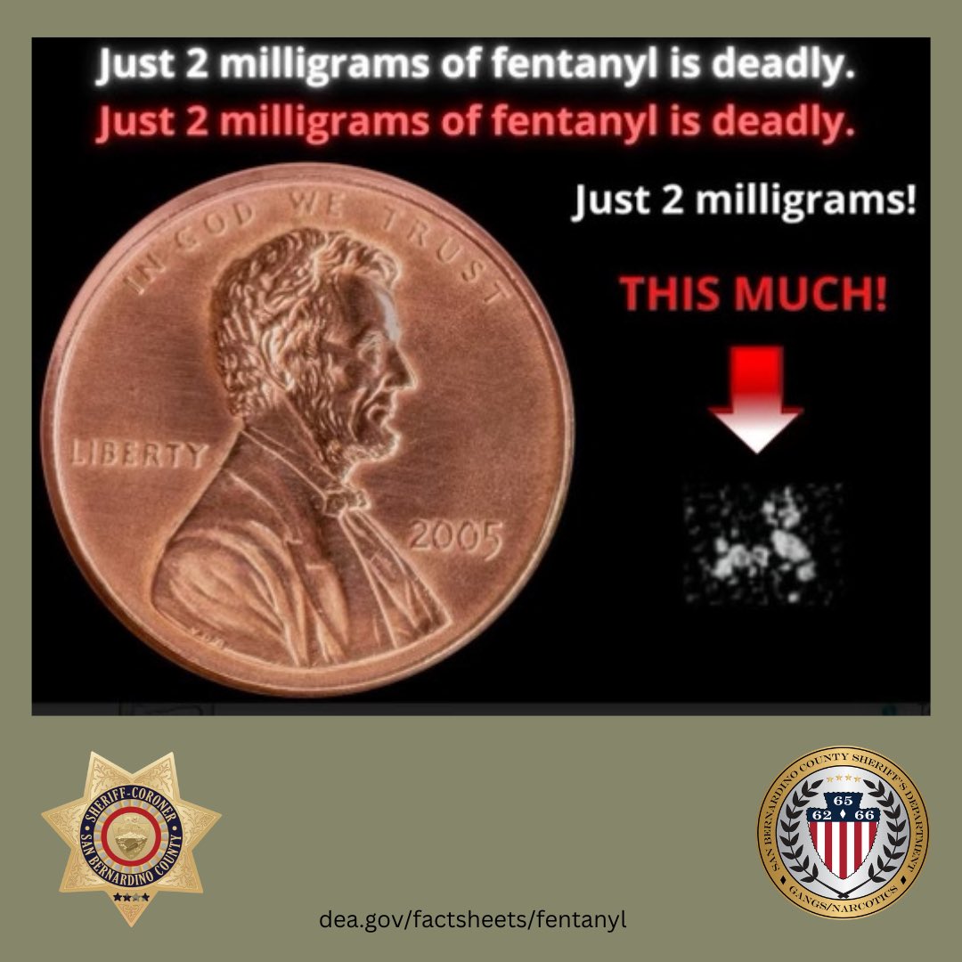 Last week, the San Bernardino CountySheriff’s Department Gangs/Narcotics Division seized over 115 pounds of fentanyl pills, equivalent to roughly 517,500 tablets. These pills are counterfeit pharmaceuticals containing fentanyl.