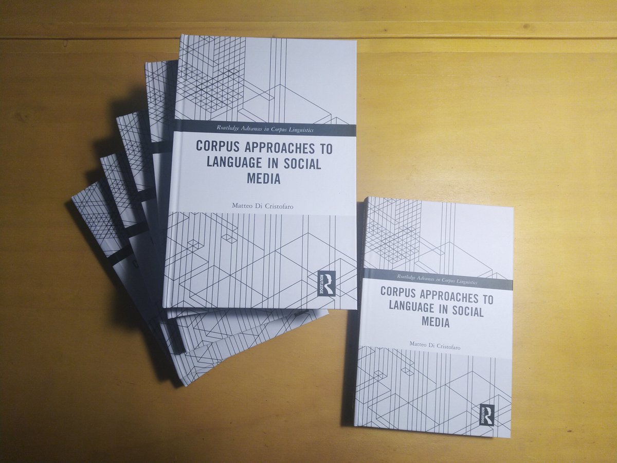 The book is officially out! Thanks to all those who made it possible.
Version 1.0.0 of the online compendium will be online in early September.

#CorpusLinguistics #DigitalHumanities #socialmedia 

routledge.com/Corpus-Approac…