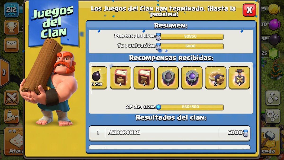 MakarenkoGM's tweet photo. Estas son las recompensas que me dejó los juegos del clan - Agosto 2023.
#ClashOfClans #Recompensas #ClasOn https://t.co/0aRdgj6wdf