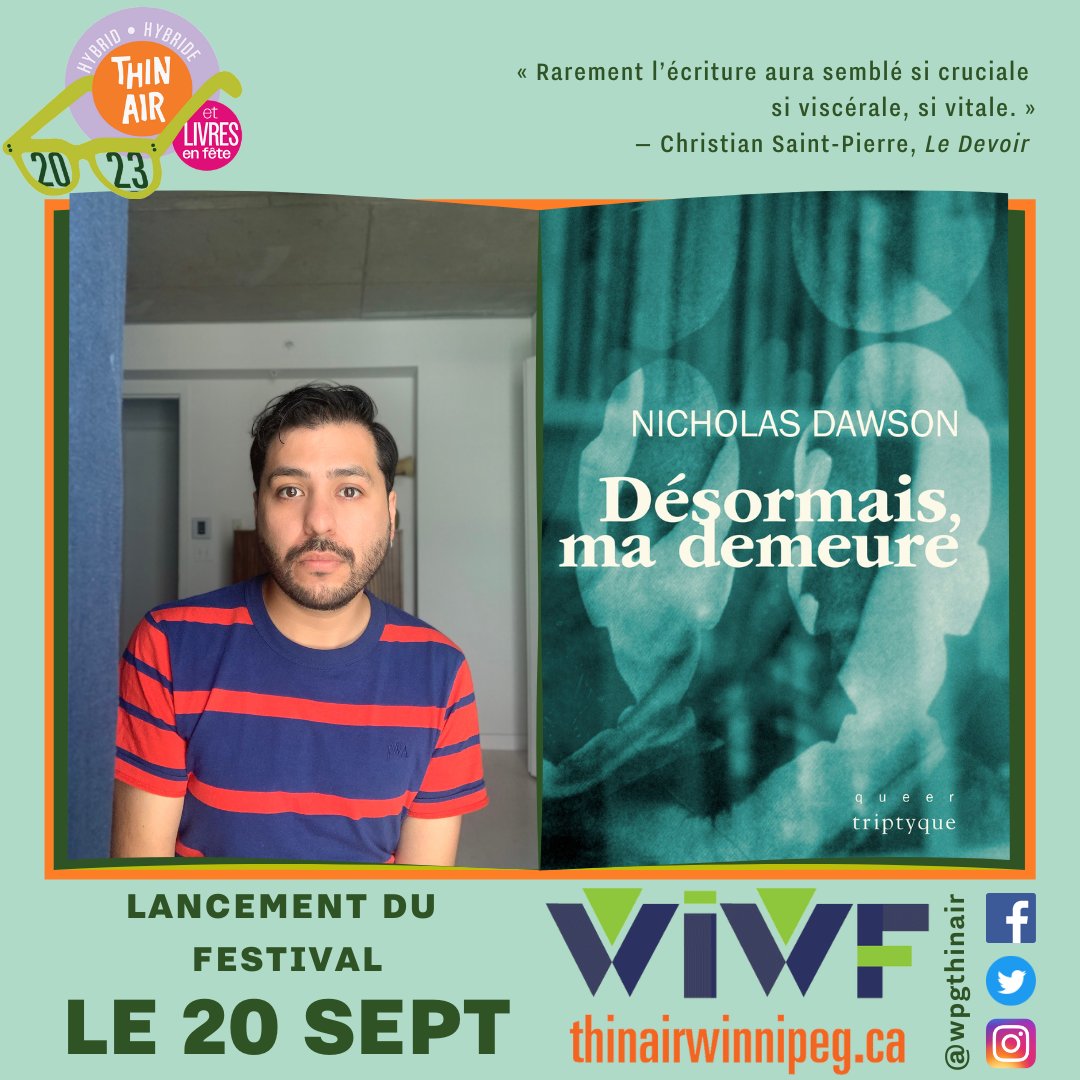 WPGTHINAIR's tweet photo. D’ici au 20 septembre, nous présentons les livres qui sont en vedette à #THINAIR2023 / #Livresenfête2023 !

Livres en fête. Célébrons l’écriture en français avec des livres qui touchent et transcendent la communauté francophone ! https://t.co/6fwclSKK2E