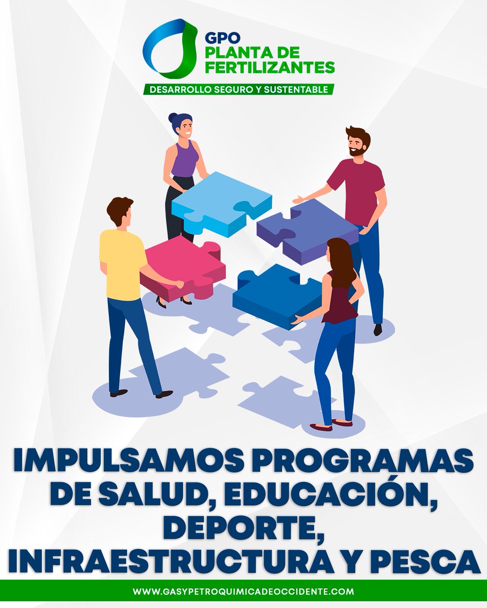 En GPO Planta de Fertilizantes, impulsamos programas de salud, educación, deporte, infraestructura y pesca en beneficio de nuestra comunidad.
.
.
.
#GPOtopolobampo #PlantaDeFertilizantes #DesarrolloSeguroySustentable #Comunidad #Programas