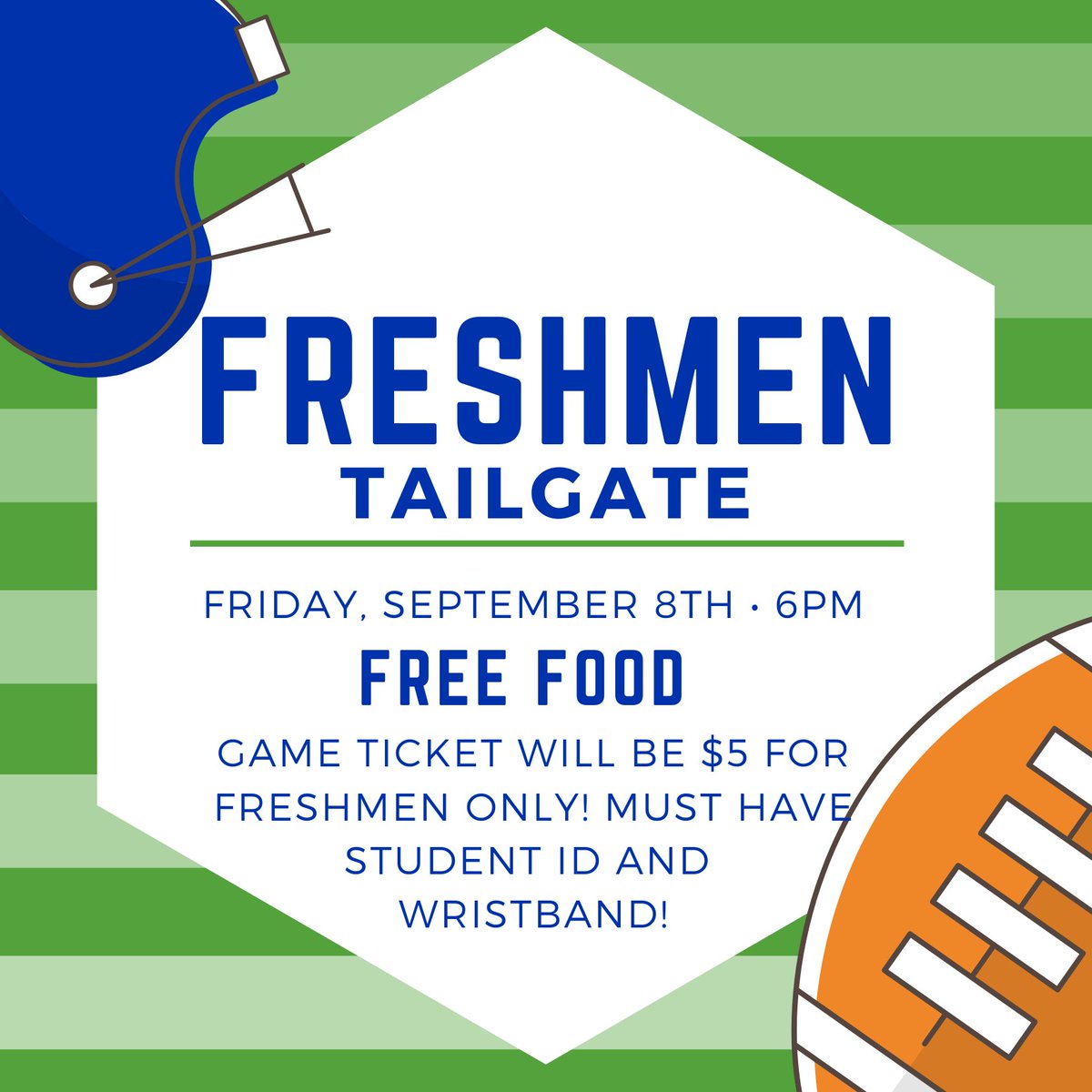 Freshmen, race you to the endzone! Come join Link Crew at the field across from the city park for free food and music Sept 8 at 6:00 PM! Help cheer on your Bears as they go head-to-head with the Booker T. Washington Lions! $5 entry fee with student ID and wristband! #wearebolton
