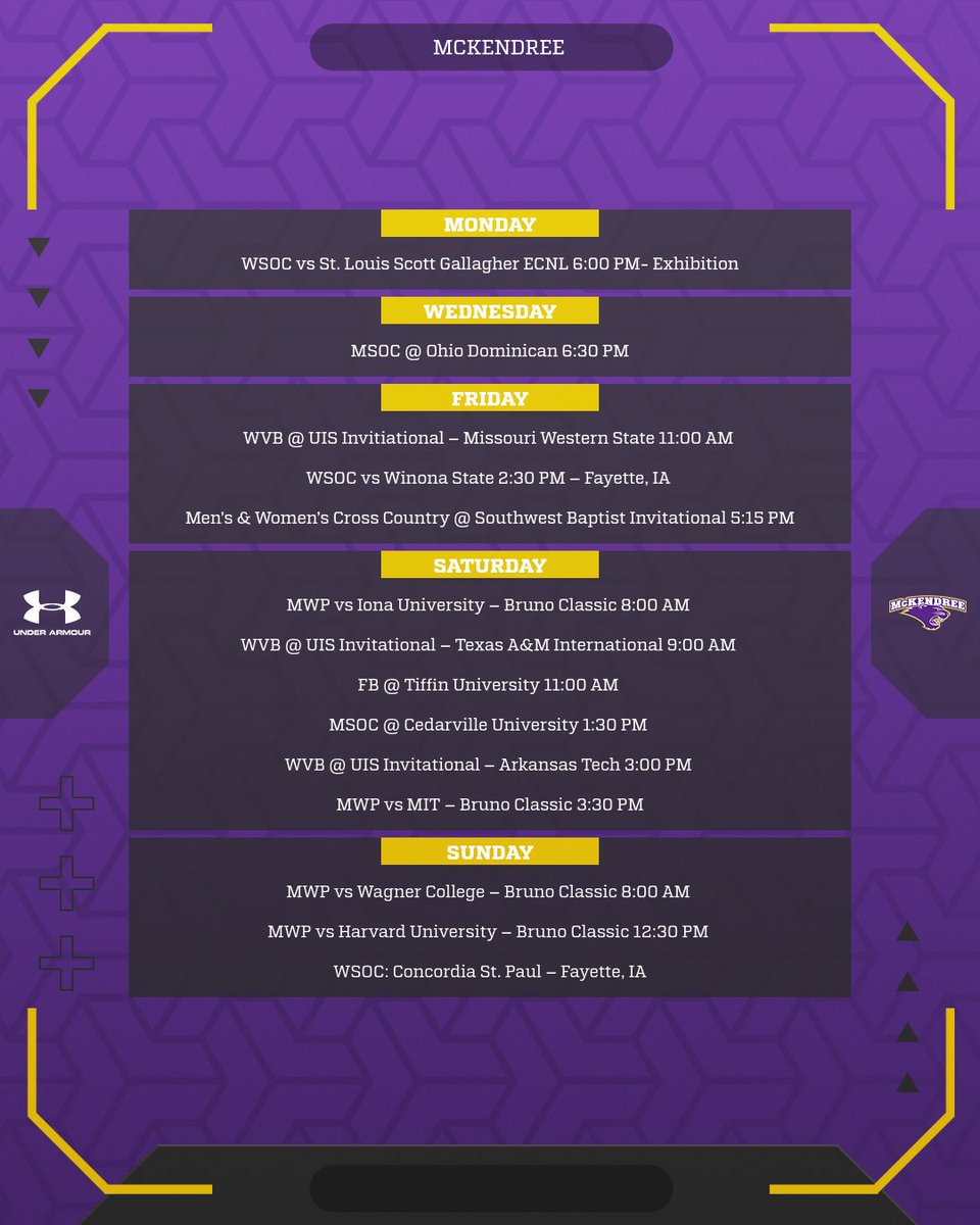 🗓️🐾| Week 1 of Bearcat athletics is here!!

#BearcatsUnleashed