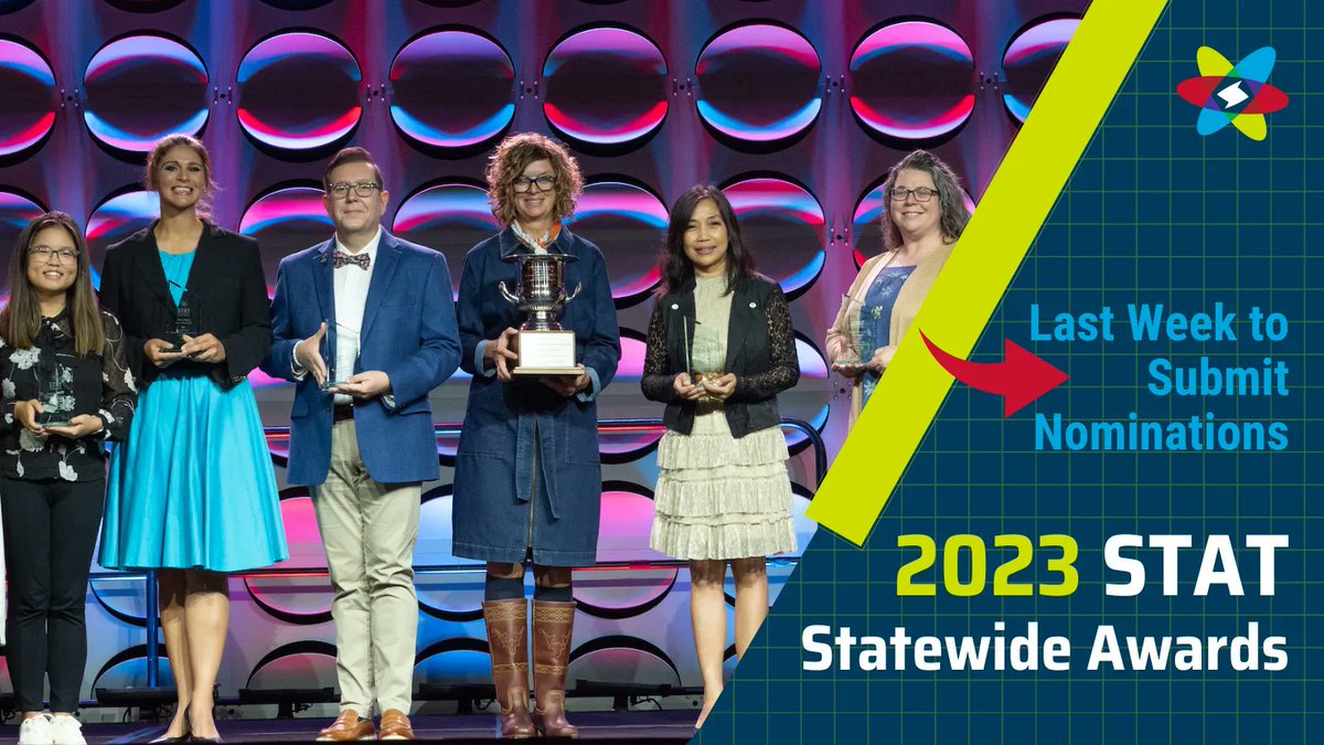 TXScienceSTAT's tweet photo. Last chance to nominate a peer or colleague for the 2023 STAT Statewide Awards! Celebrate excellence in science teaching by nominating an inspiring educator you know by Thursday. Recipients will be recognized in November during #STATCAST23: https://t.co/IiW7Z8FAUF https://t.co/tjsJUrlXvE