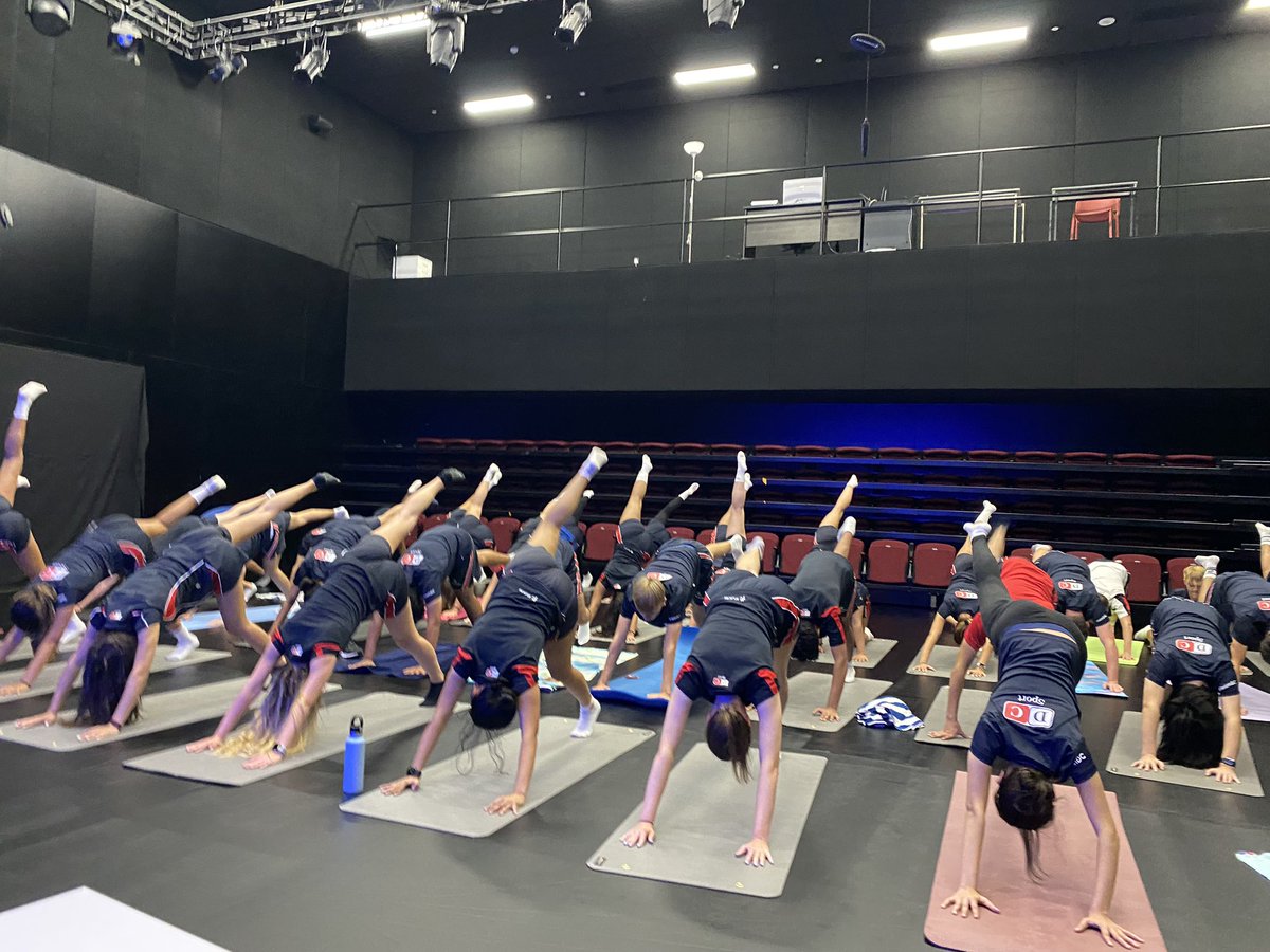 Year 12 Induction Day! Our new Year 12 students learning yoga techniques to help them cope with the stresses of Sixth Form and A-levels…