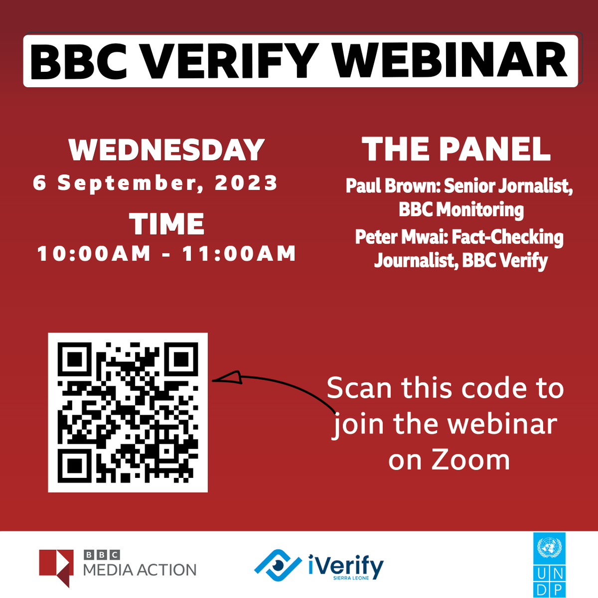 bbcmaSL's tweet image. Please join us for a presentation and Q&amp;amp;A with journalists from the BBC Verify Team. BBC Verify showcases the advanced editorial tools and techniques BBC news journalists use to investigate, source and verify information, video, and images.
@UNDPSierraLeone