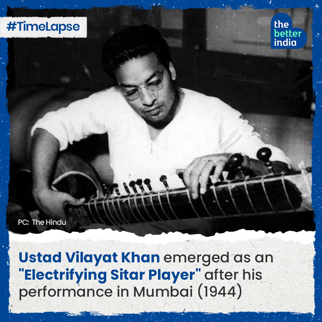 thebetterindia's tweet photo. Remembering the veteran Indian classical Sitar player, Late Ustad Vilayat Khan on his 95th birth anniversary who once drew the headline "Electrifying Sitar" after a performance in Mumbai during his early days.

#BirthAnniversary #LegendaryArtists #SitarPlayer #VeteranMusician https://t.co/jkfL3UE5Jz