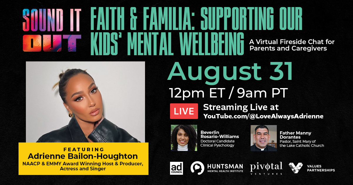 Sound It Out (@soundit_out) on Twitter photo Join us for a virtual fireside chat for Parents & Caregivers!
Dive into a meaningful conversation moderated by <a href="/AdrienneBailon/">Adrienne Eliza Houghton</a> with expert panelists discussing how to support your child's emotional wellbeing.
Save the date and join us on August 31st at 12pm ET / 9am PT! Join us for a virtual fireside chat for Parents & Caregivers!
Dive into a meaningful conversation moderated by <a href="/AdrienneBailon/">Adrienne Eliza Houghton</a> with expert panelists discussing how to support your child's emotional wellbeing.
Save the date and join us on August 31st at 12pm ET / 9am PT!