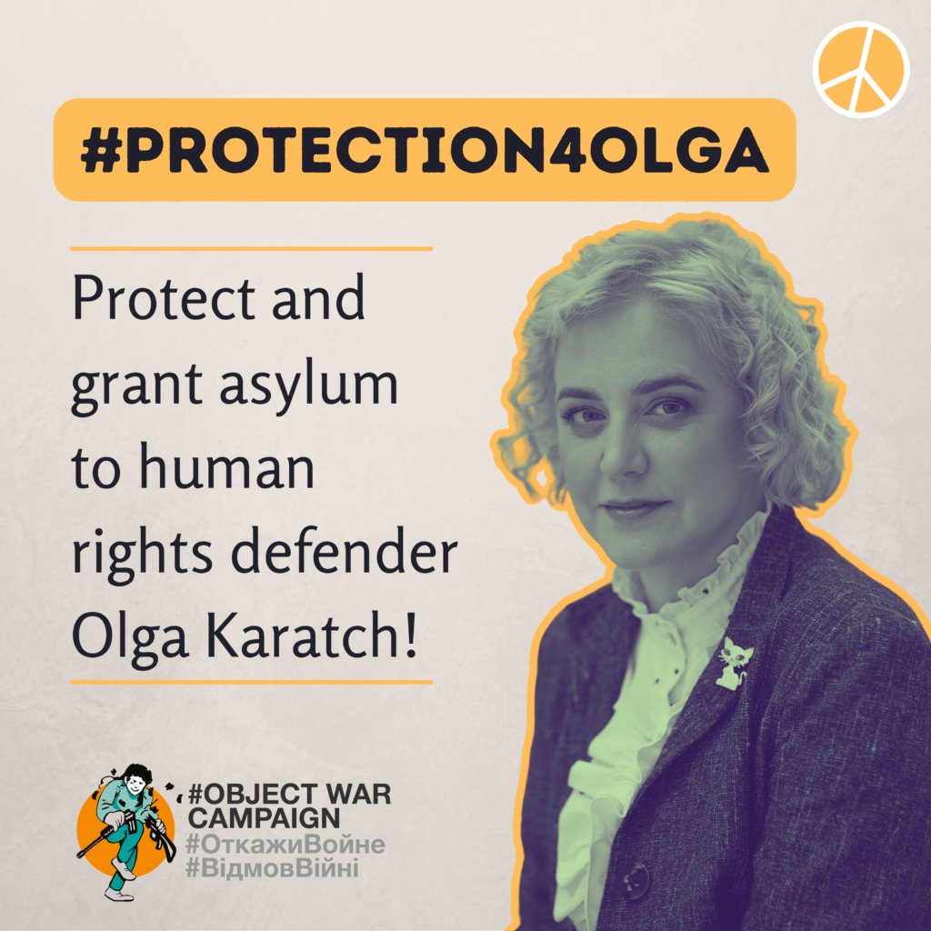 Olga Karatch is a Belarusian human rights activist, nominated for 2024 Nobel Peace Prize. Lithuania, please give #protection4olga. #ObjectWarCampaign.