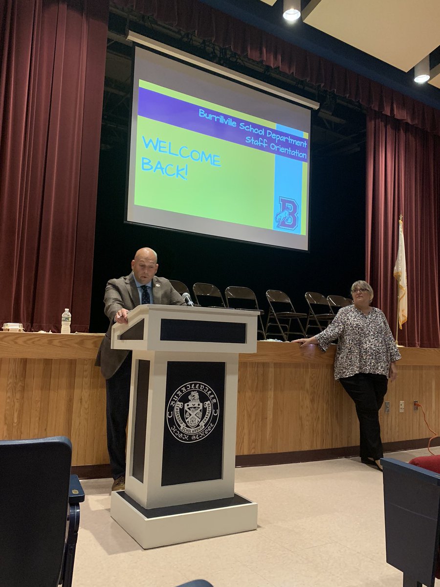 Dr. Sollitto kicks off our new year with the message that “we are all Broncos”! Shortly after, he received a standing ovation from our entire BSD faculty for being named Superintendent of the Year! Go Broncos! 💙 <a href="/BSDBroncos/">Burrillville Superintendent</a>