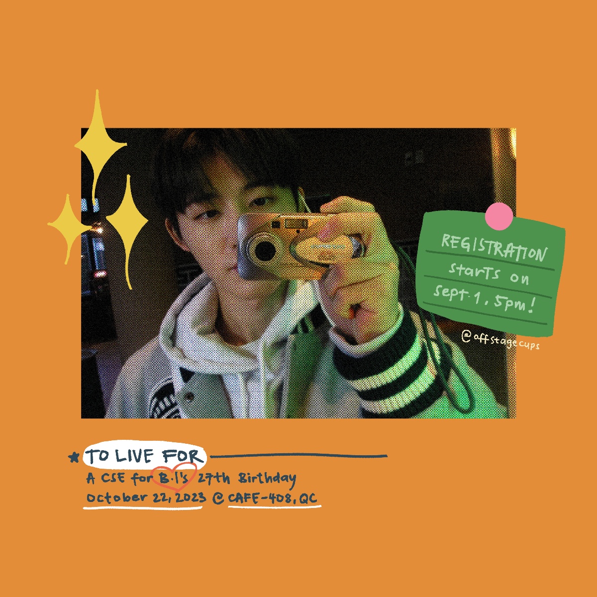 offstagecups's tweet photo. 🌟 TO LIVE FOR : B.I CSE
      oct 22 — @cafe408_
     #김한빈 #비아이 🐣🥤

registration starts on sept 1, 5pm.

#27iveForBI #OSCups_BI https://t.co/kz9g9etzi4
