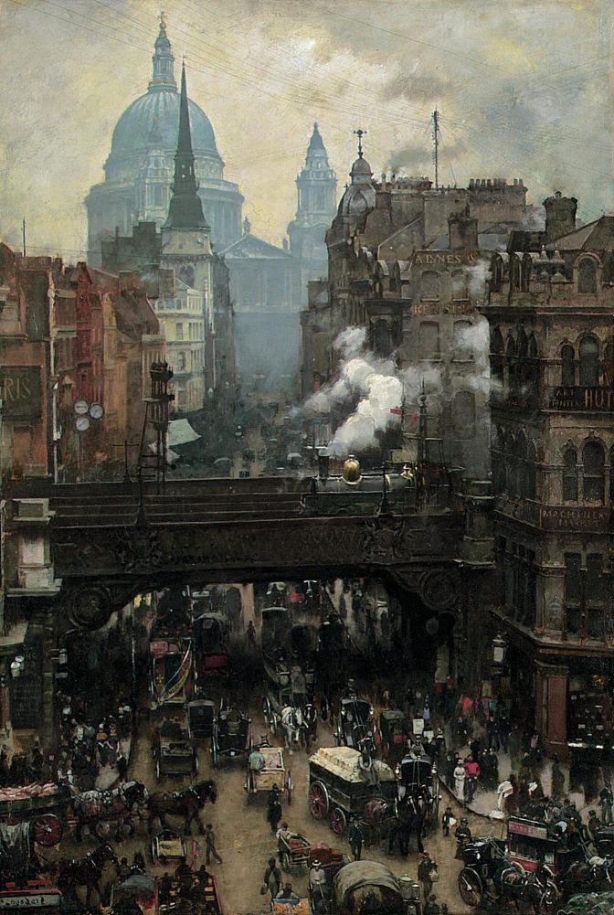 'St Paul's and Ludgate Hill' (c.1887) by William Logsdail

(Private collection)
