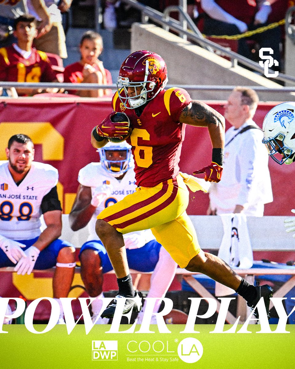 .@rockwitaust paced @uscfb's rushing attack with the third multi-TD game of his USC career 💪 #FightOn | @LADWP