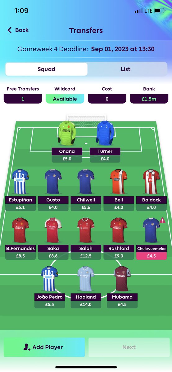 FPL_Droptop's tweet photo. Thoughts???? #fpl #FPLCommunity #fpltransfer #fplfan https://t.co/r1RUf9rdz3