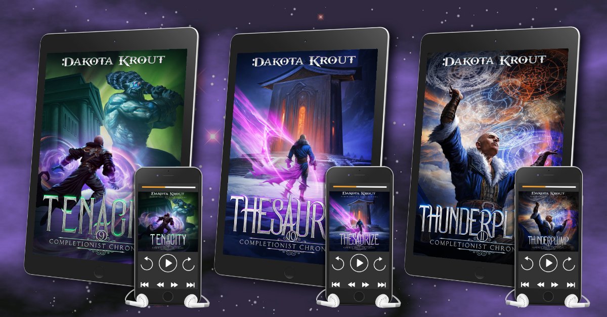 DakotaKrout's tweet image. I have 3 Completionist Chronicles #books coming for you this year, starting with Tenacity on my site on September 5th!

mountaindalepress.store/collections/pr…

If you purchase direct from me, you get the 
#ebooks/#audiobooks at a discount AND a whole month early. Thank you for your support!