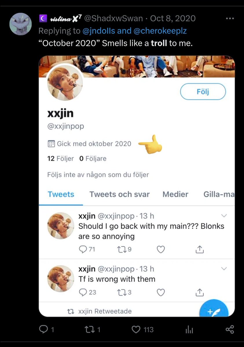 reportforjmn's tweet photo. Report and block this blink troll who has been setting up armys since 2020, got called out for it now changed their layout 

xxjinpop > jinpooooxx > jkoooookxx 
ID: 1311670046976962563
🔗 https://t.co/aG7dvShYC6 https://t.co/38IJMXjMLO