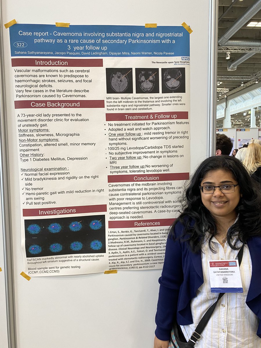 Well done Sahana on a lovely poster at the international MDS in Copenhagen 👏👏