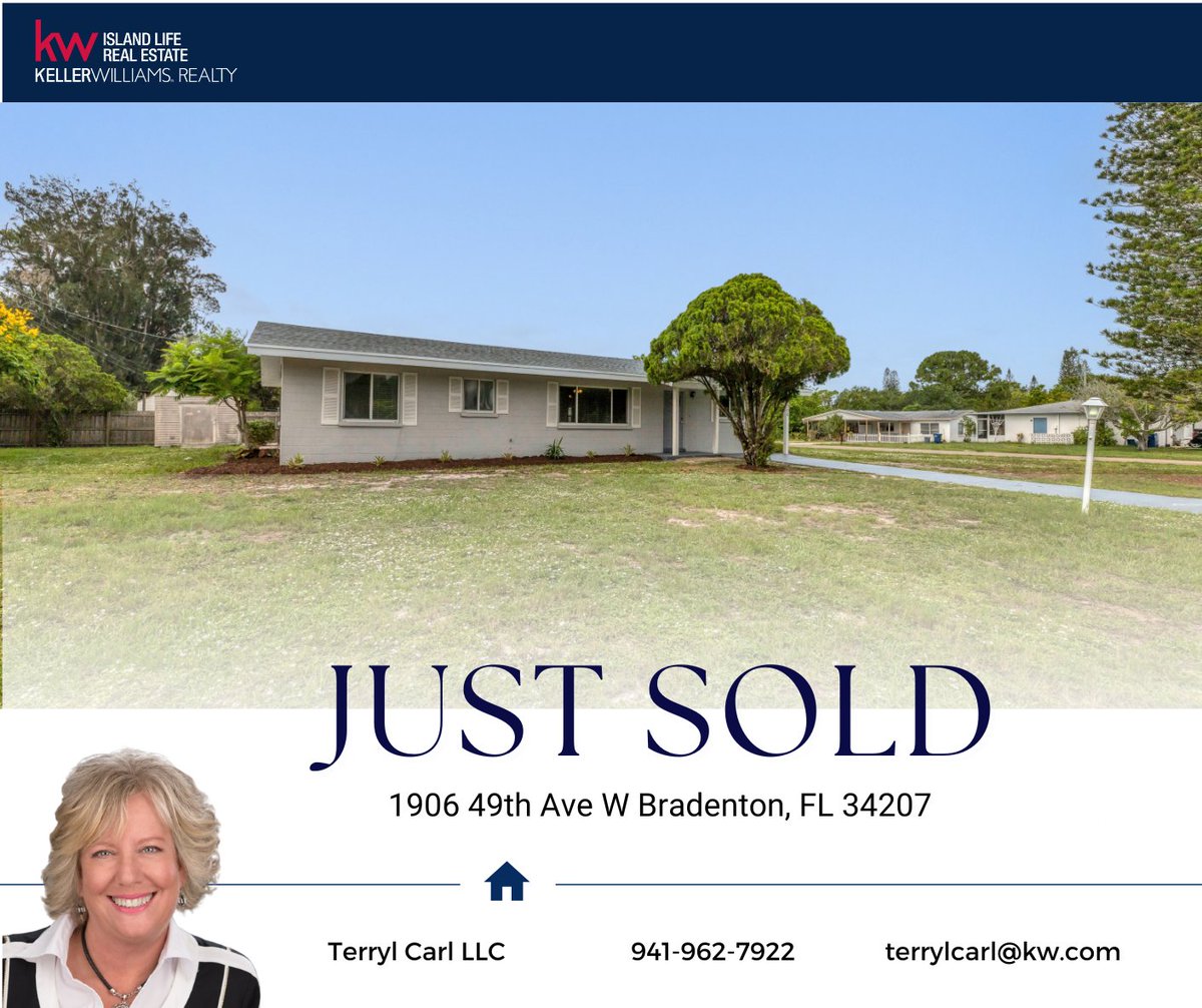 TerrylCarlRE's tweet image. 🏡 Just Sold! Exciting news for 1906 49TH AVE W, Bradenton, 34207 – new owners found! 🔑 Listed to under contract in just 5 days! 🌟 

#JustSold #FastSale #realestateagent