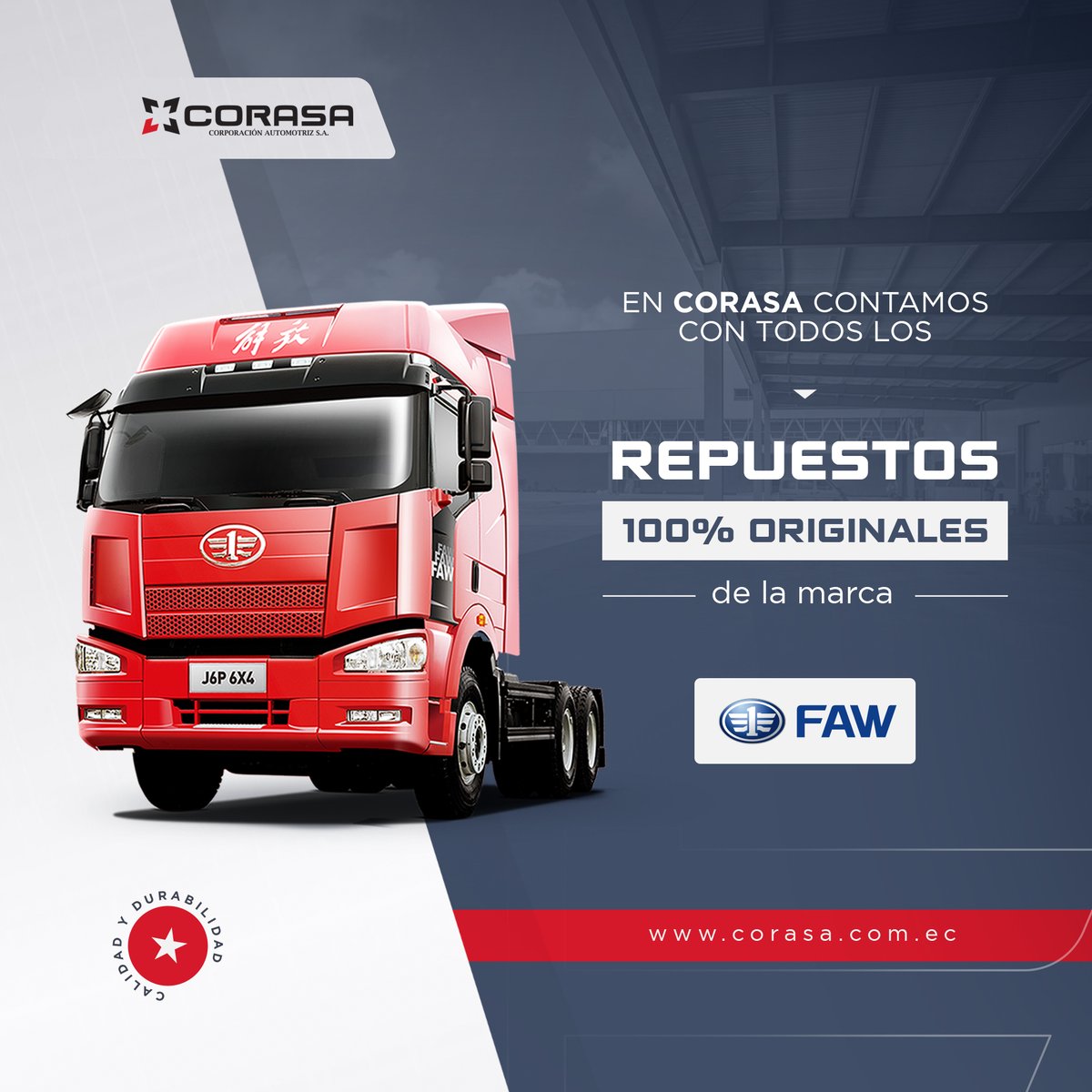 corasa_ecuador's tweet photo. ¡En CORASA nos preocupamos por la calidad y tu seguridad! Contamos con todos los repuestos 100% originales de la marca FAW y un equipo de personal capacitado para brindarte el mejor servicio. 🚗💥 💪🔧 https://t.co/6nNrUDLtgJ