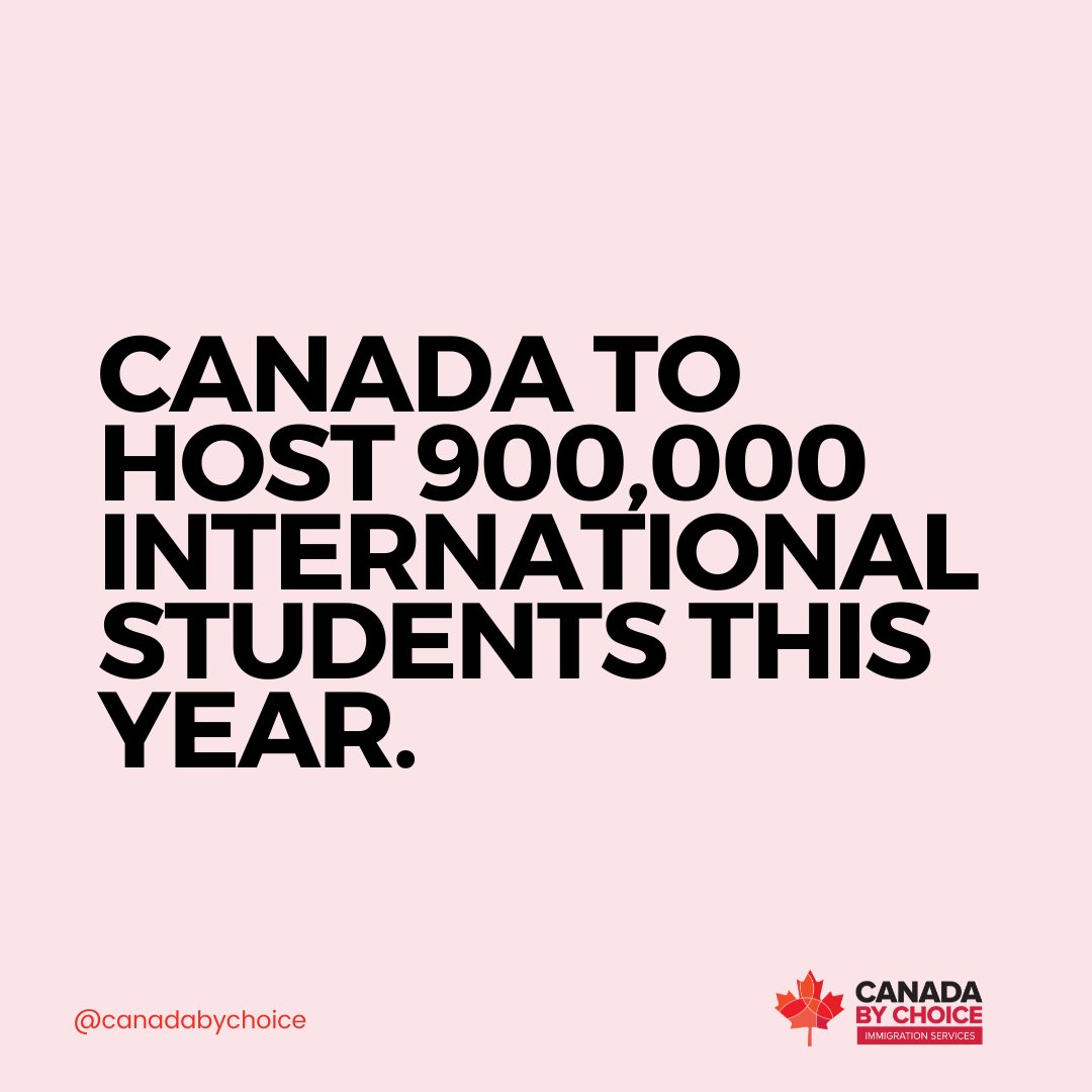 canadabychoice's tweet photo. 🍁 Canada to welcome a record 900,000 international students this year! 🌍✈️ From coast to coast, the maple leaf is a symbol of education, opportunity, and unity. Here's to a year of growth, learning, and global friendships! 📚🤝 #StudyInCanada #GlobalUnity https://t.co/fF24IJwtjq
