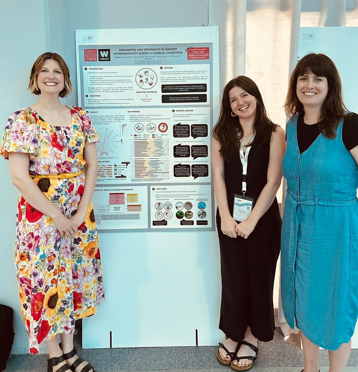 Incoming CUDL PhD student Rebecca then presented our work considering how subjective sensory sensitivities are similar or different across clinical diagnoses and areas of neurodiversity, and the exciting plans for her PhD project! 
#ecvp2023