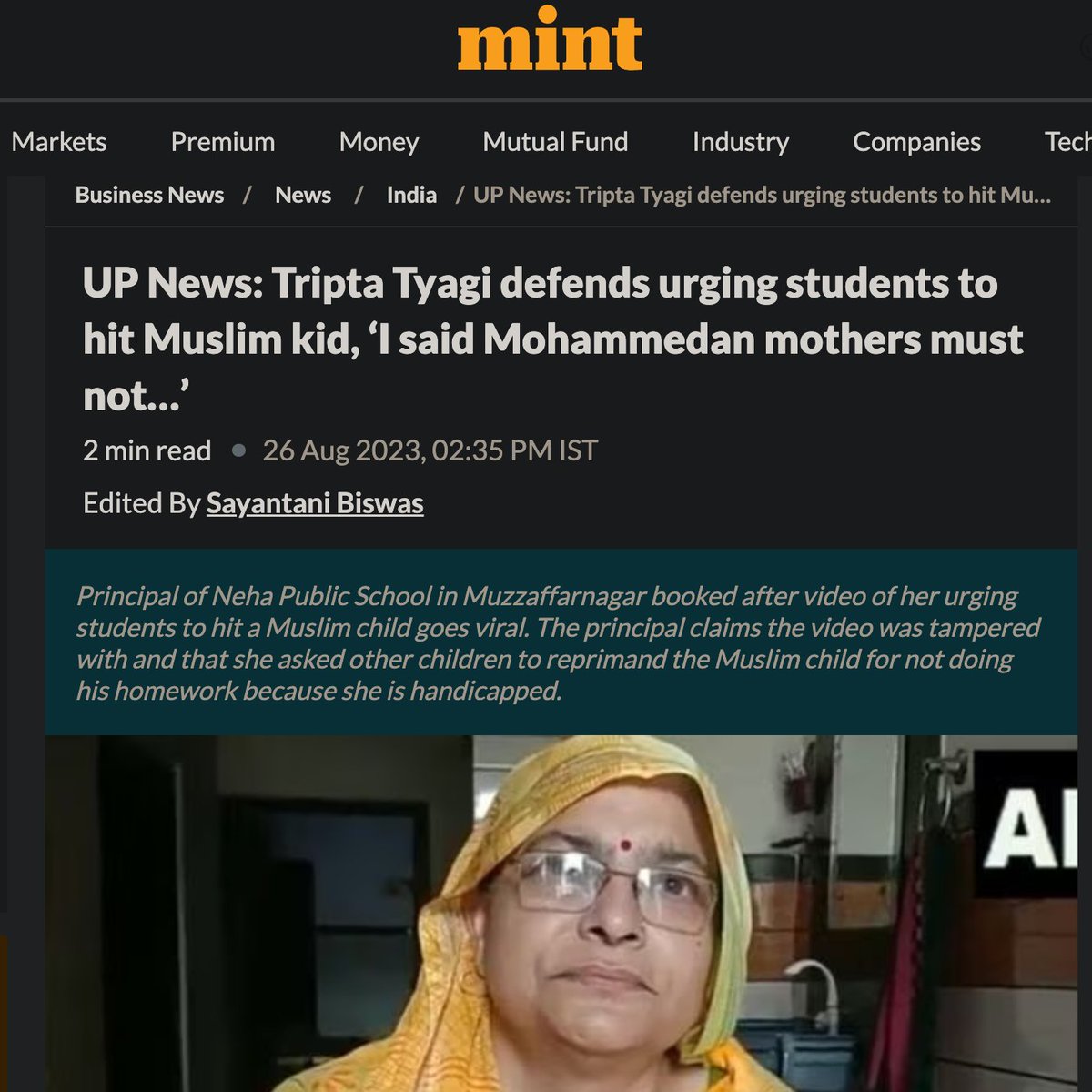 TheDeshBhakt's tweet photo. There was a clamour for action / FIR / Arrest - after the #MuzaffarnagarViralVideo showed how hate is seeping into schools now. 
Finally some strong action has been taken by the Govt - FIR by police has been filed against @zoo_bear.
#AmritKaal Justice ⚖️ https://t.co/sQiGseOV0e
