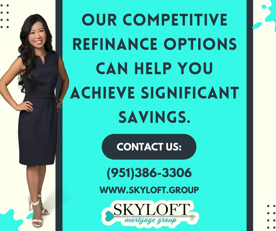 Our competitive refinance options can help you achieve significant savings.
Call us: (951)386-3306
Visit Us: skyloft.group
#mortgages #contactusnow #competitiveadvantage #refinanceyourhome #helpyourself #achievegreatness #refinancemortgage
NMLS CA 1971455 | AZ 199025