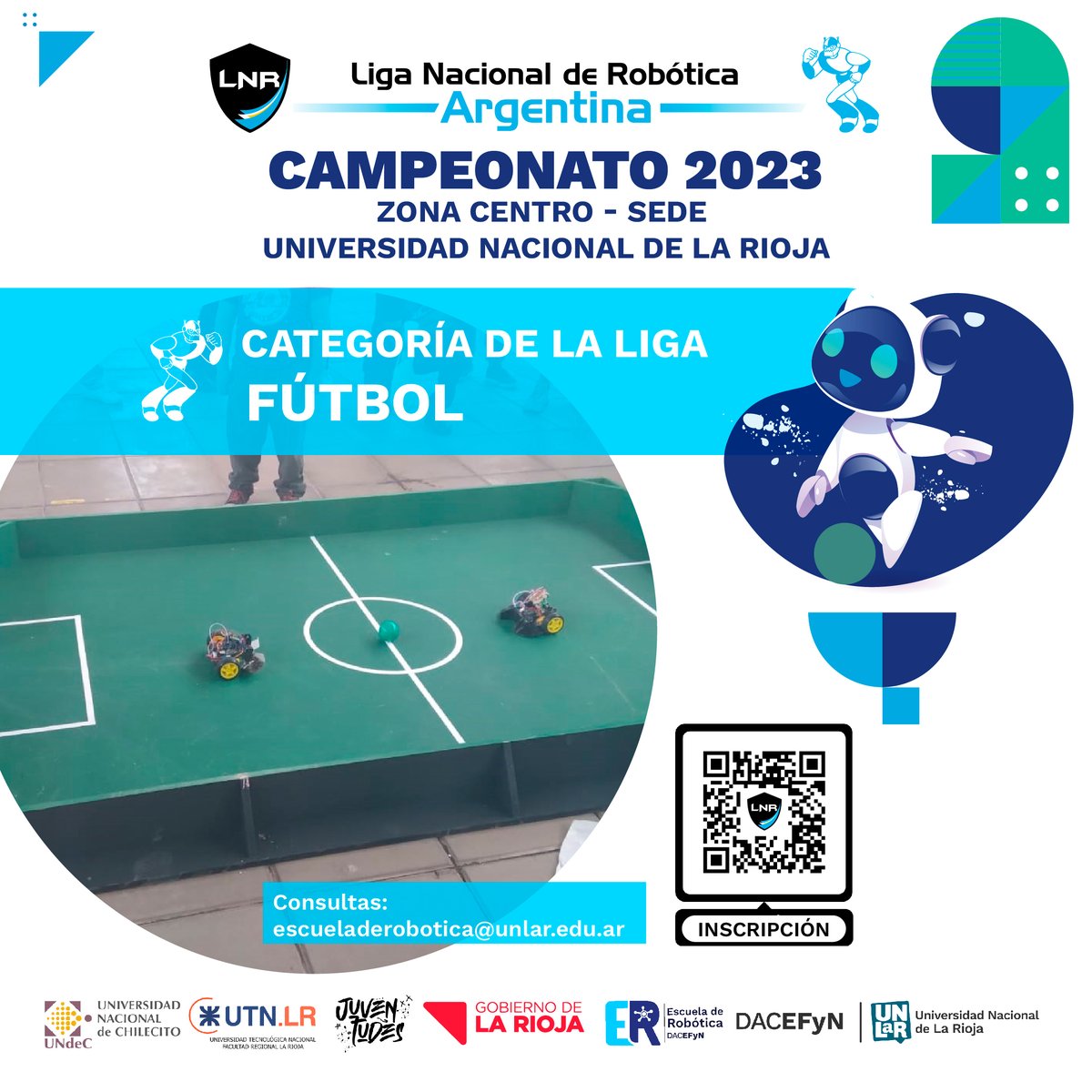 [#DACEFYN #Promociona la #Investigación la ##tecnológia y la #Innovación] Participa de la Competencia Nacional de Robótica Argentina - Sede UNLaR 2023, el día sábado 07 de octubre a partir de las 9:00 hs. en el Paseo Cultural Pedro Ignacio de Castro Barros.
