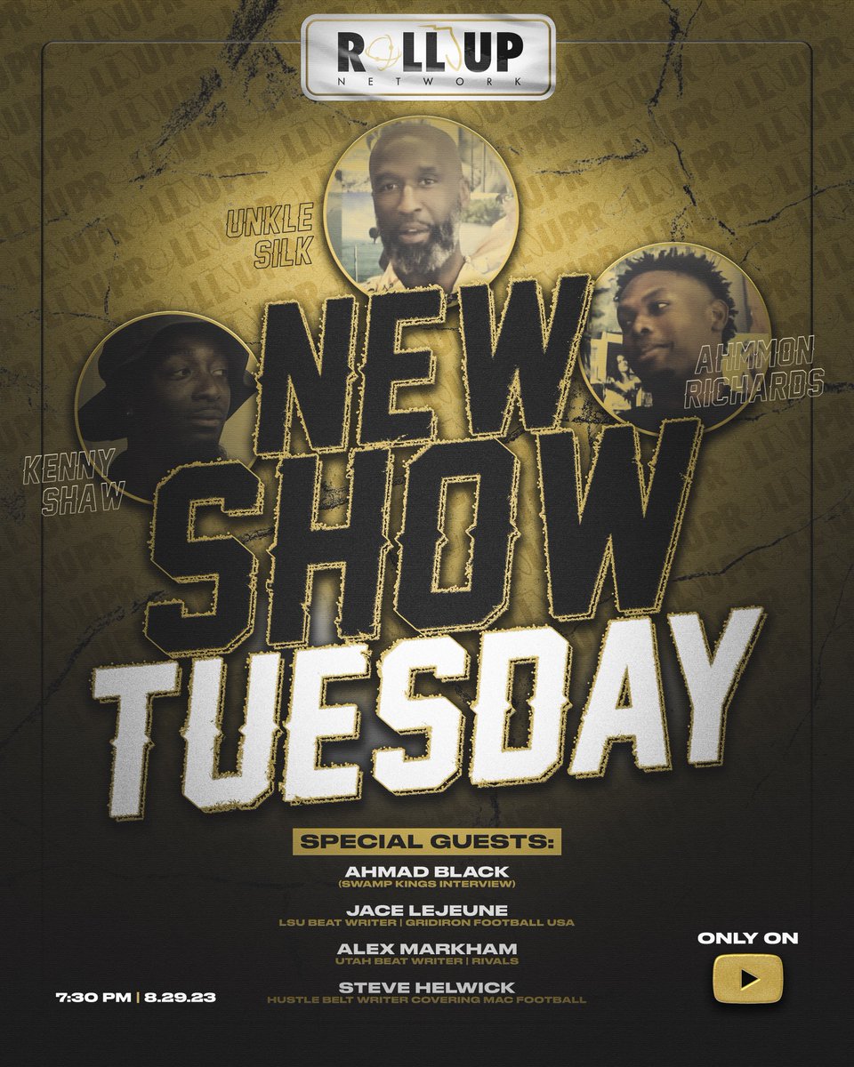 FloFactoryMgmt's tweet image. Tune in with @RollUp_Network tomorrow evening. Swamp Kings talk w/ @ahmadblack35, then we breaking down the Big 3 games with beat writers from Utah, LSU &amp;amp; Miami OH 🤙🏾