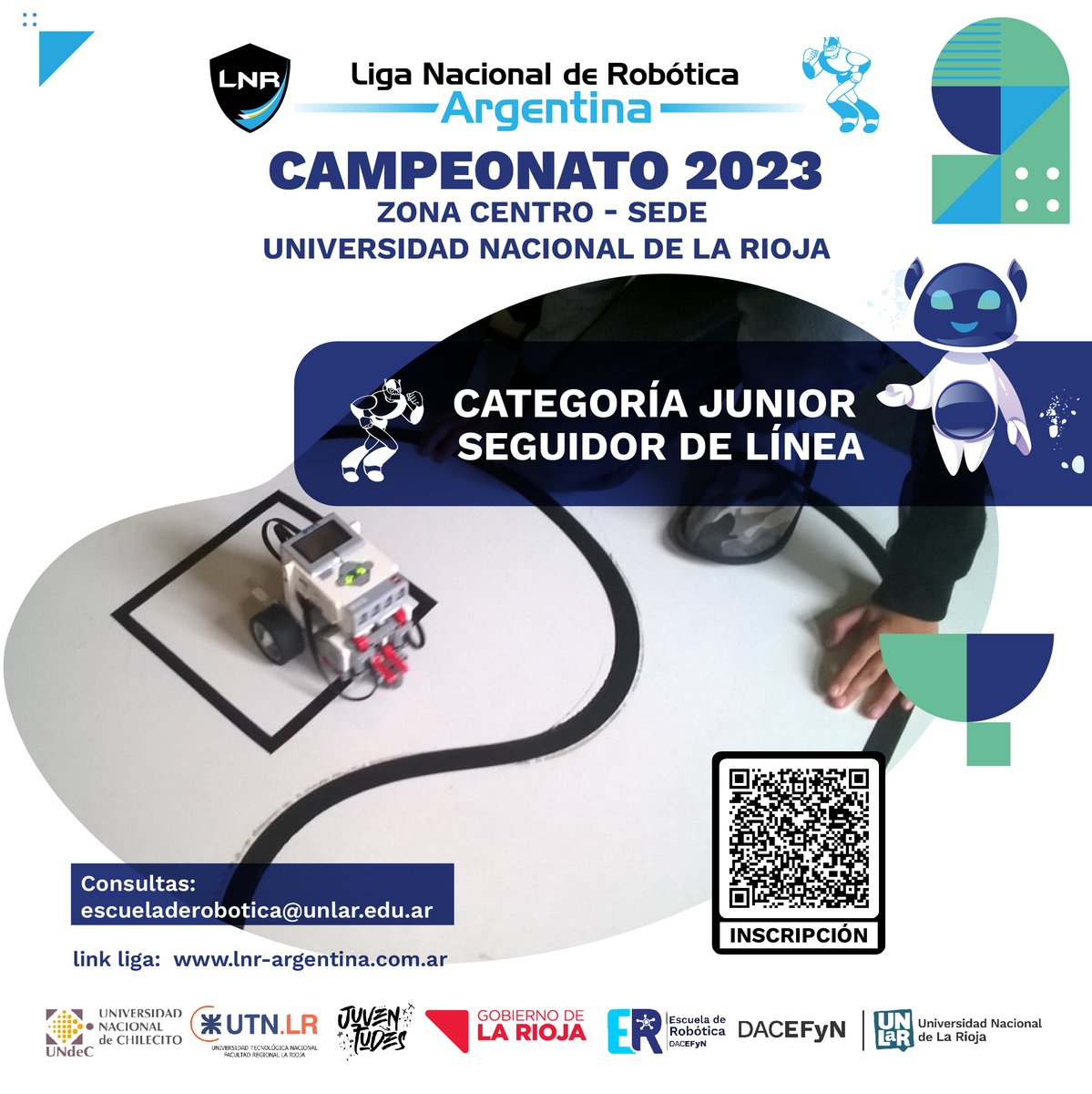 [#DACEFYN #Promociona la #Investigación la ##tecnológia y la #Innovación] Participa de la Competencia Nacional de Robótica Argentina - Sede UNLaR 2023, el día sábado 07 de octubre a partir de las 9:00 hs. en el Paseo Cultural Pedro Ignacio de Castro Barros.