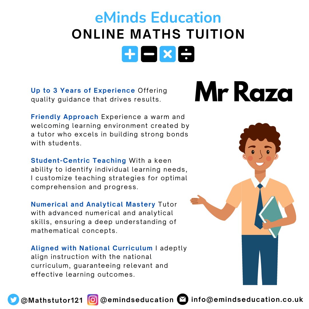 MathsTutor121's tweet image. 🧮 With up to 3 years of dedicated tutoring experience, I'm here to provide top-notch guidance that delivers results. 🌟 Experience a warm and friendly learning atmosphere, tailored teaching strategies, and expert numerical skills!
#gcsemathstuition #mathstuition