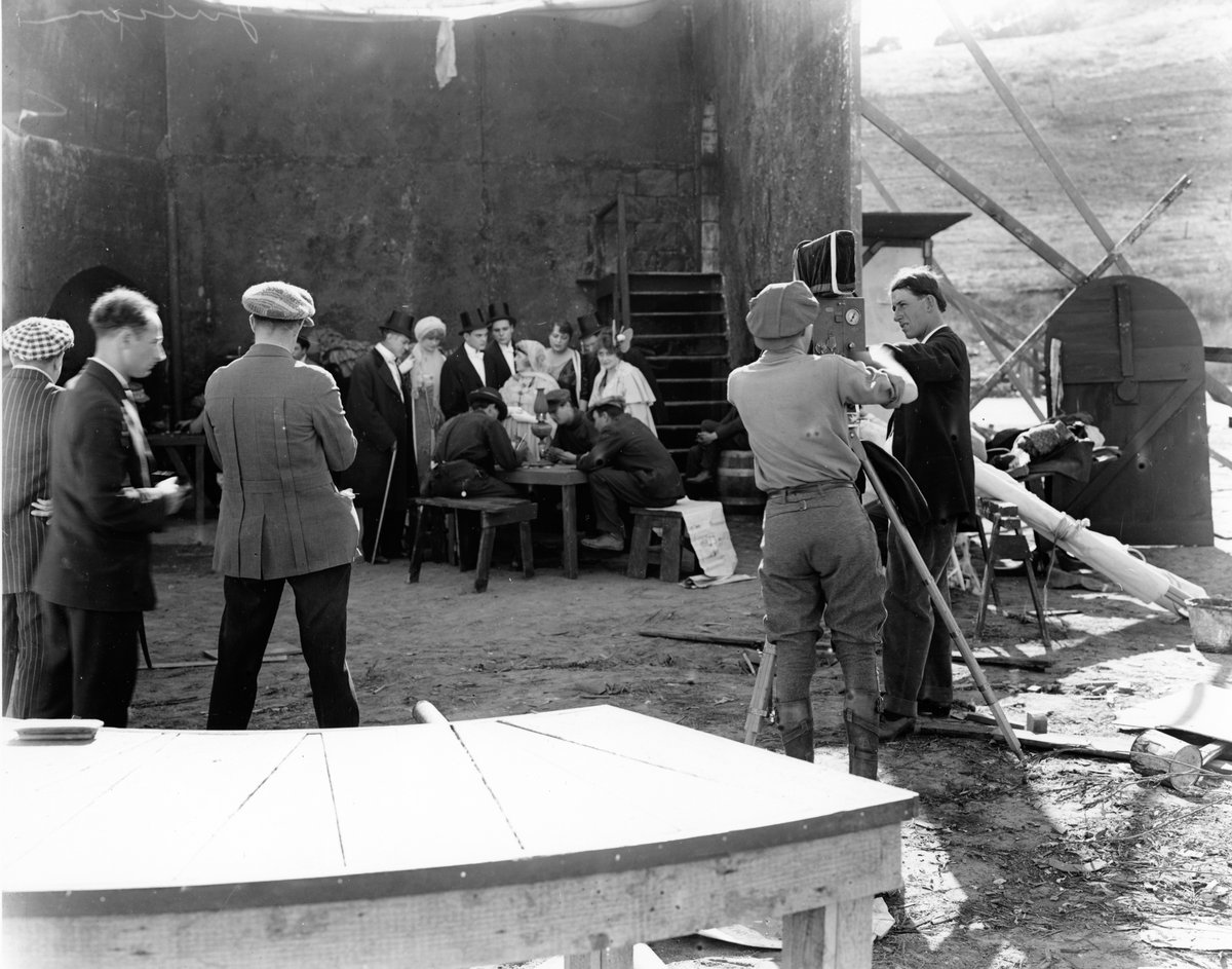 Making a movie on the Universal lot before they had indoor sound stages. When Carl Laemmle built the first electric indoor sound stage at Universal, he had his arch nemesis Thomas Edison attend the opening.  Carl did not attend the ceremony.
