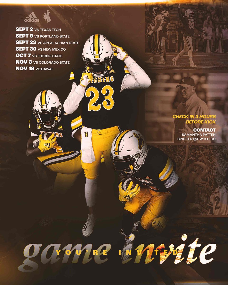 Super excited to get a game day invite from <a href="/Coach_SBMoore/">Shannon Moore</a>! Can’t wait to go down and watch some <a href="/wyo_football/">Wyoming Cowboy Football</a>