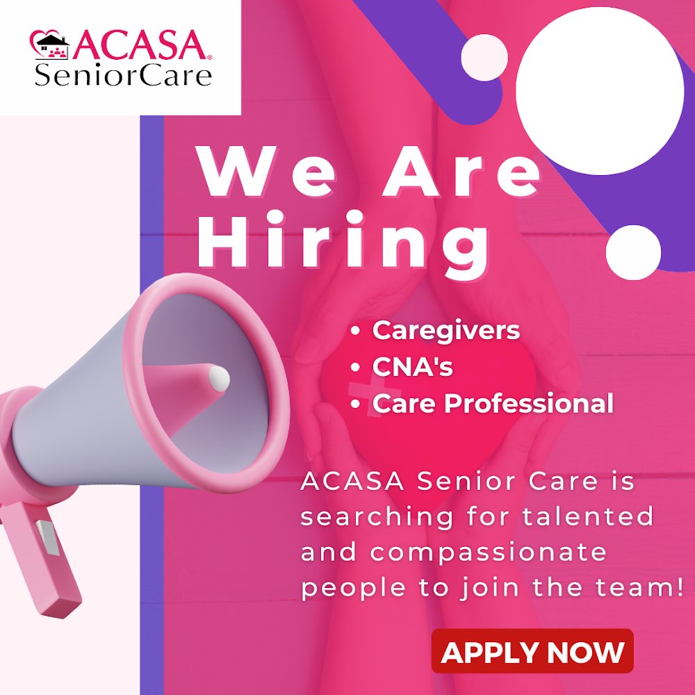 denverACASA's tweet photo. #werehiring #acasaseniorcare #inhomecare #seniorcare #caregivers #personalcare #personalcareaide #jobs #applynow #APPLYNOWONLINE #jobshiringnow https://t.co/gOU39GHBzc
