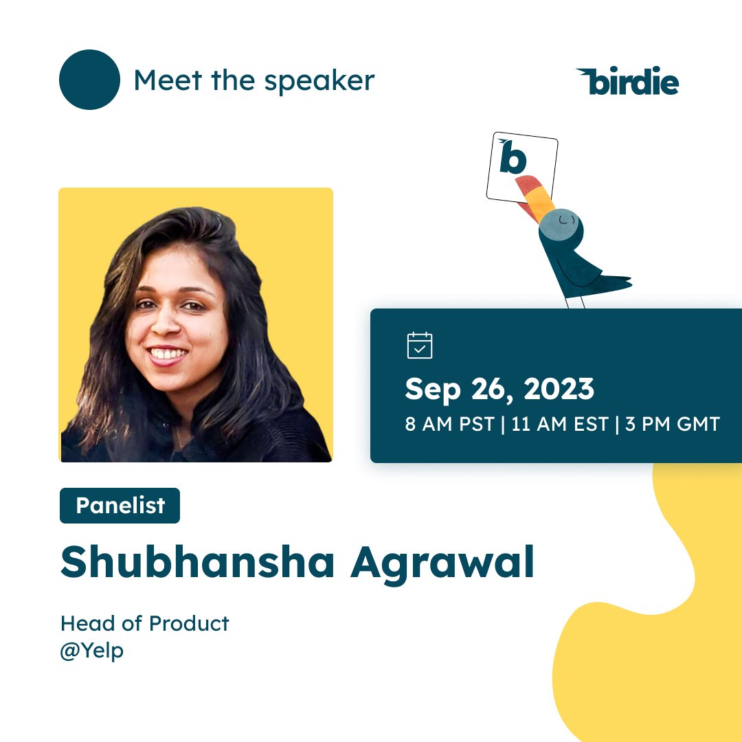 Shubhansha Agrawal,  this month’s masterclass speaker, is a seasoned leader with 10+ years of experience in product development, engineering, and management.

Join this month's masterclass "Using AI to boost community building and user engagement at Yelp"
lnkd.in/d4q6UCHc