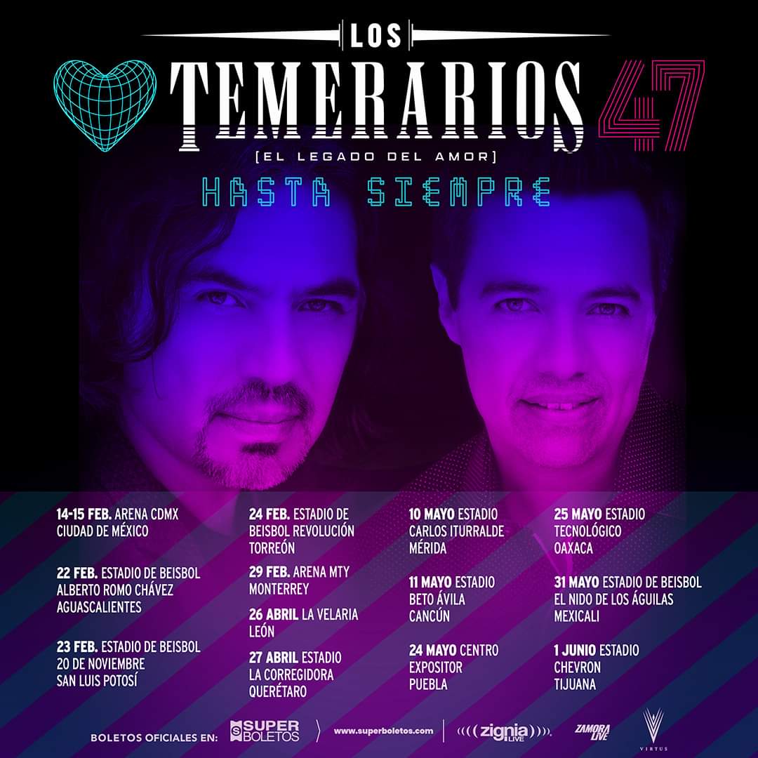 MelomaniaDigMx's tweet photo. #LosTemerarios  Anuncian su separación al terminar su gira 2023 y 2024 💔🐺

En #Querétaro tendremos el honor de poder disfrutar uno de los conciertos de su gira de despedida en el Estadio Corregidora 🏟 

#melomaníadigital  #Gira #Temerarios #Concierto #Comunicado #Lostemerarios https://t.co/p4jxjiH2Xc