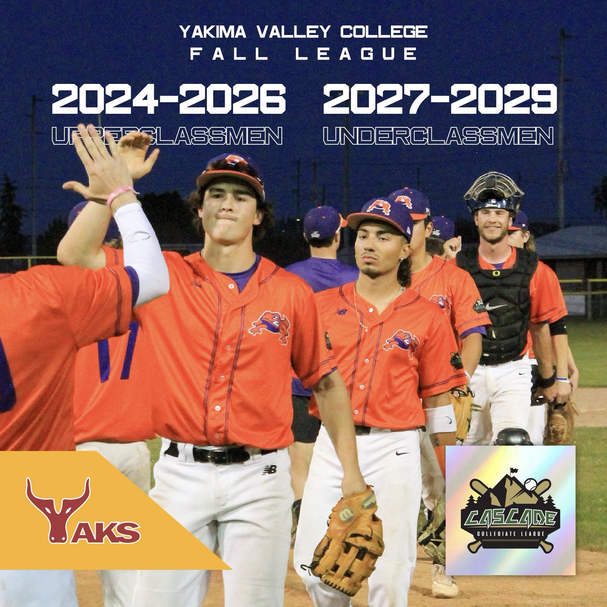 CascadeLeague's tweet photo. We’ve expanded our Fall League to include Upper and Underclass age brackets ⤵️

🏟️ Yakima Valley College

🏔️ 10-game weekend schedule
🏔️ 2024-2026 &amp; 2027-2029 classes
🏔️ College coaches &amp; players

🔗 https://t.co/iRC5nQNP2P https://t.co/urU7pY0nsa