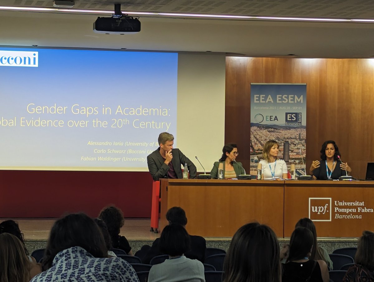 Important panel just starting now: looking forward to it! #womenineconomics #EEAESEM23