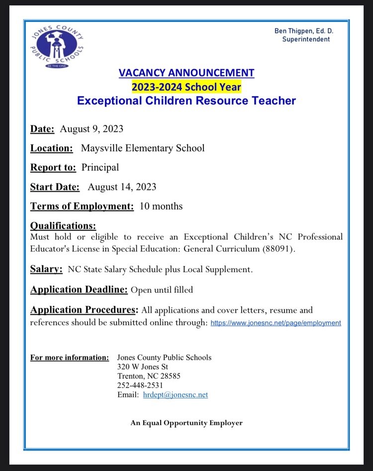 Vacancy Announcement