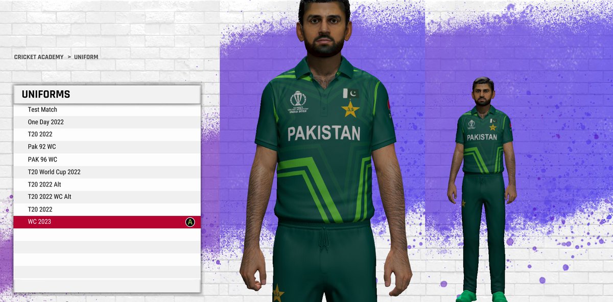 I updated Pakistan squad and added the WC 2023 jersey. #cricket22