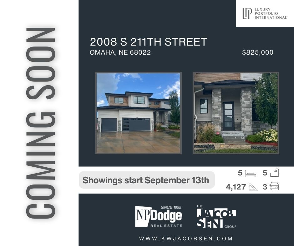 JacobsenNPDodge's tweet photo. #comingsoon  Showings start September 13th. 

$825,000 || 5 🛏 || 5 🛁 || 3 🚗 || 4,127 Sq Feet
2008 S 211th Street
Omaha, NE 68022

Kristen Wehner Jacobsen
The Jacobsen Group - NP Dodge Real Estate
402-672-7701
KWJacobsen@npdodge.com https://t.co/vbnVeL1tUq