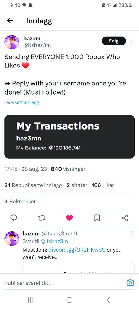 Skyve95's tweet photo. @itshaz3m Everyone let's see 

Discord black melon( on your server)

Roblox Skyvev 

I follow you https://t.co/nNOeuXfQqQ