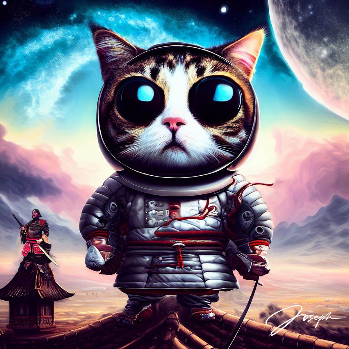 Ohayōgozaimasu!!! Guten Morgen! Buen Dia! GM, for those that do...Space Kitty's honor you today! #NFTCommmunity #CatsOnTwitter #digitalart
